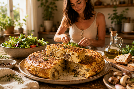 🥔 Tortilla espagnole aux champignons : la recette réconfortante et ultra fondante