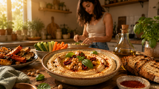 🧆 Houmous healthy aux tomates séchées & basilic : crémeux, léger et ultra gourmand