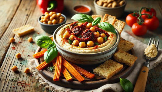 🌿 Houmous healthy aux tomates séchées et basilic 🌿